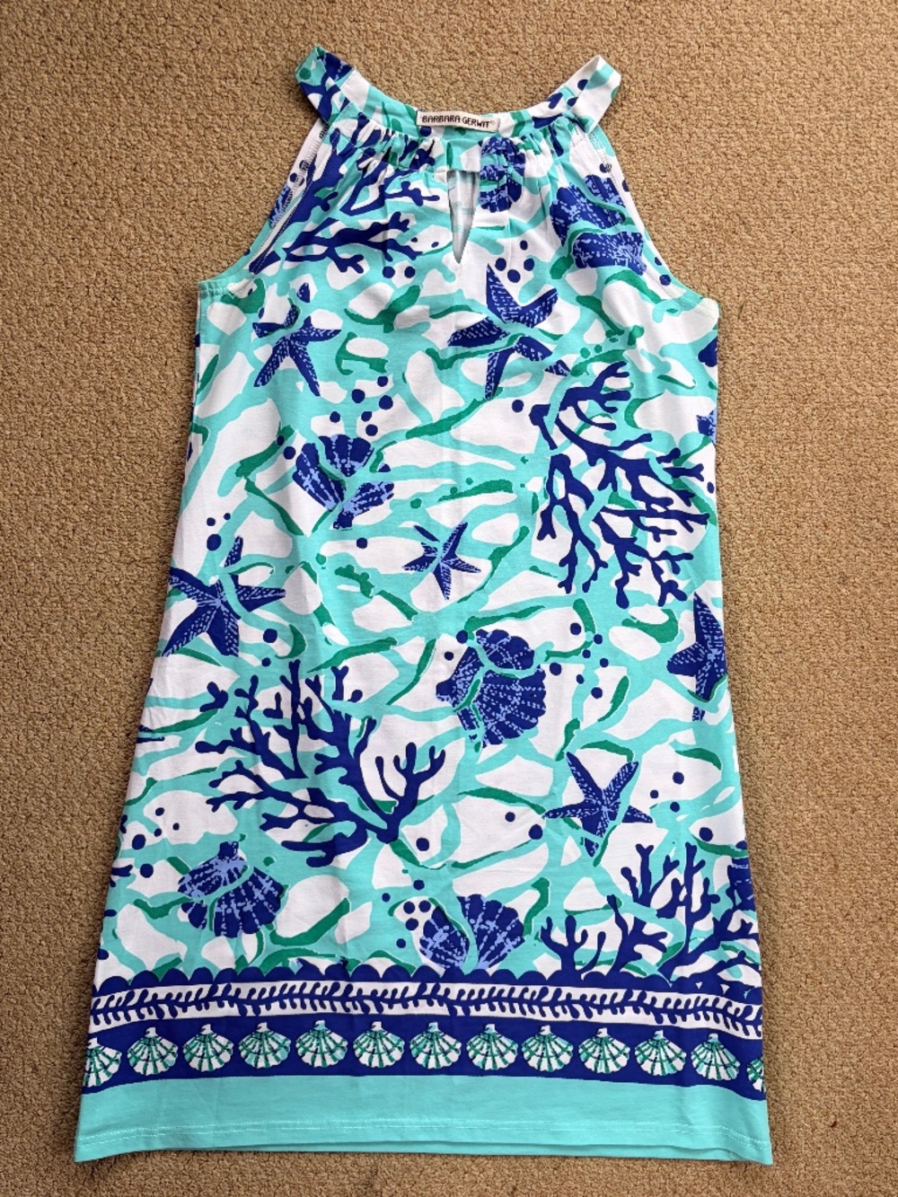 Barbara Gerwit Sleeveless Coral & Starfish Sundress Size Small